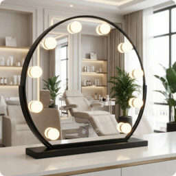 Lustro do makijażu czarne make-up 60cm 10 LED