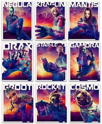 Strażnicy Galaktyki Vol. 3 plakaty z postaciami, zestaw