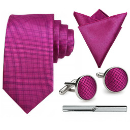 Zestaw męski w pudełku - krawat + poszetka