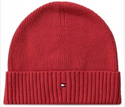 CZAPKA ZIMOWA TOMMY HILFIGER TH FLAG BEANIE CZERWONA