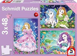 Prinzessin, Fee & Meerjungfrau. Puzzle 3 x 24