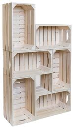 ČistéDřevo Skrzynki drewniane biblioteczka 62 102 20 cm