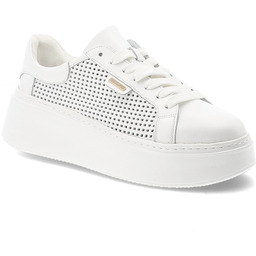 Armodo Sneakersy damskie, cholewka ze skóry naturalnej perforowana