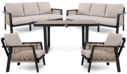 Zestaw mebli ogrodowych z aluminium PROVENCE DUO Czarny