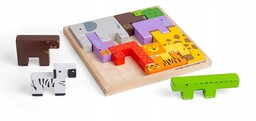 BigJigs Gra Logiczna dla Dzieci Drewniane klocki Tetris