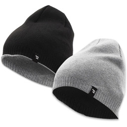 Czapka Dwustronna, Popielato-Czarna Ciepła, Jesienno-Zimowa, Beanie -Pako Jeans