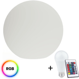 Kula ogrodowa biała + RGB 10W LED +