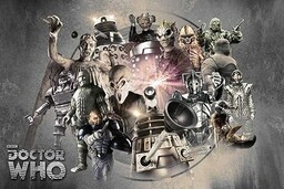 Plakat ''Doctor Who Enemies with Accessory Element'' wielokolorowe