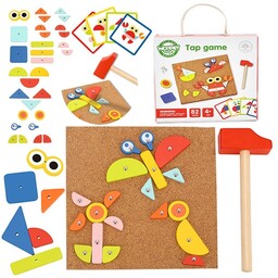 WOOPIE GREEN Drewniana Przybijanka z Młotkiem Układanka 20