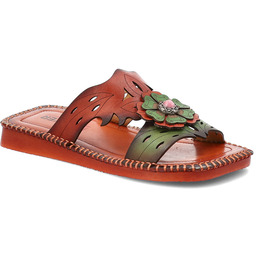 Artiker Klapki damskie, cholewka ze skóry naturalnej licowej