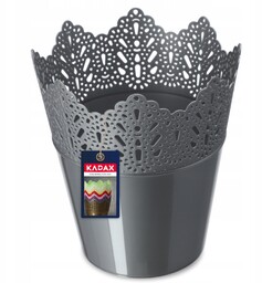 Doniczka Calade na kwiaty z koronką 14 x