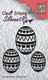 Nellie Snellen Clear Stamps Silhouette Easter Eggs 30x21,
