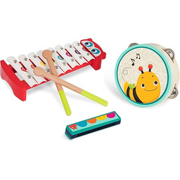 B. toys Instrumenty muzyczne 3 drewniane instrumenty zabawki