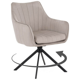 Krzesło obrotowe ALEX ciemny beż welur