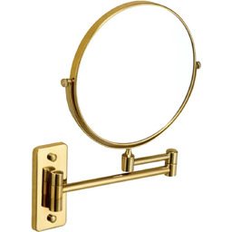 Stella, Lusterko kosmetyczne łazienkowe okrągłe ścienne powiększające złote