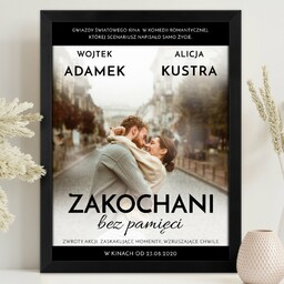 Plakat personalizowany ze zdjęciem i nadrukiem w ramce