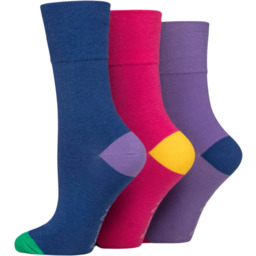 Gentle Grip Zestaw 3 par skarpetek damskich Colour