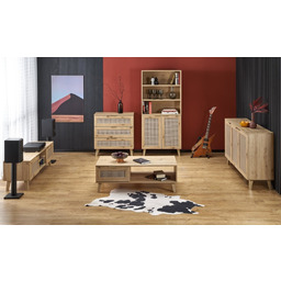 Szafka RTV dąb artisan / czarna mat 150