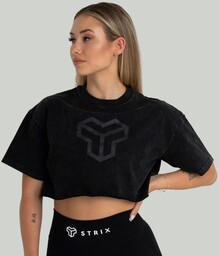 STRIX Crop Top damski Washed Black