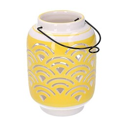 Vakiety Latarnia Ceramiczna Żółty Okrągły, Średni