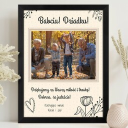 Plakat personalizowany ze zdjęciem i nadrukiem w ramce