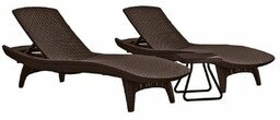 KETER Leżaki Pacyfic Set 231463 Brązowy
