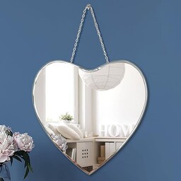 QMDECOR Lustro w kształcie serca z żelaznym łańcuszkiem