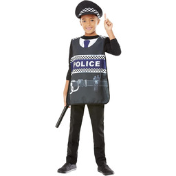 Smiffys 72003 zestaw policyjny, unisex dzieci, czarny, jeden