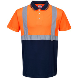 - Dwukolorowa koszulka ostrzegawcza polo - pomarańczowy-granat XL