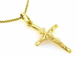 Złoty krzyż 585 postać Jezusa na krzyżu 1