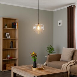 Euluna Lampa wisząca Kaja z przezroczystym szklanym kloszem,