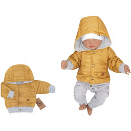 Kurtka pikowana niemowlęca jesienna musztardowa 62