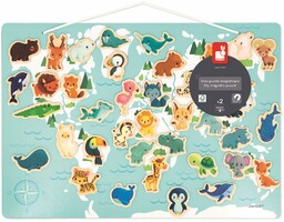 Janod - Puzzle Światowe Magnetyczne Minikids - 40