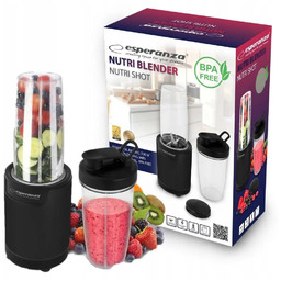 Blender Smoothie Esperanza Nutri Shot 700W Czarny Koktajle