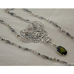 Srebrny naszyjnik z oliwinem - BUENOS