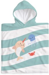 Miniland Bawełniane ponczo z kapturem dla dzieci, miękki,