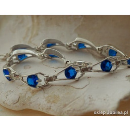 Srebrna bransoletka z szafirami - OSLO