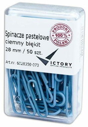 Spinacze biurowe 28mm okrągłe powlekane VICTORY OFFICE ciemny