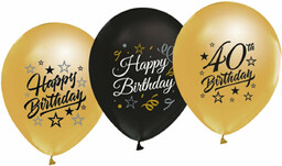 Balony lateksowe na czterdziestkę Happy Birthday - 30