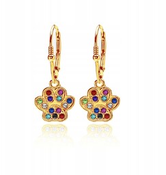 Kolczyki łapki Swarovski Elements srebro pozłacane