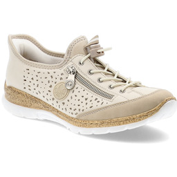 Rieker Beżowe Półbuty Modne Wsuwane Obuwie Damskie