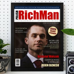 Plakat personalizowany ze zdjęciem Polish RichMan w ramce