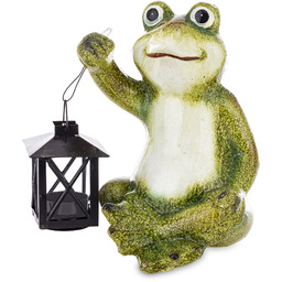 Figurka ogrodowa żaba żabka z lampionem 23x20x18cm 166373