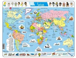 LARSEN Układanka Maxi Świat mapa polityczna LA-K1PL (107