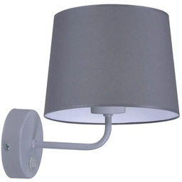 Lumes Szary abażurowy kinkiet z włącznikiem - 7X