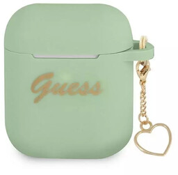 Guess GUA2LSCHSN AirPods cover zielony/green Silicone Charm Heart