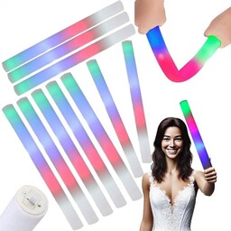 10x PAŁKI PIANKOWE ŚWIECĄCE LED MIECZ ŚWIETLNY WESELE