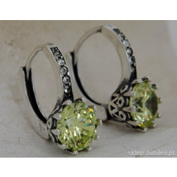 LIZBONA srebrne kolczyki z cytrynem angielskie zap