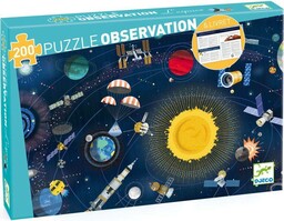 Tekturowe puzzle Kosmos z książeczką 200 el DJ07413-Djeco,