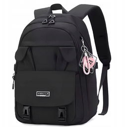 Plecak Szkolny Młodzieżowy Z Uszami Króliczek Czarny